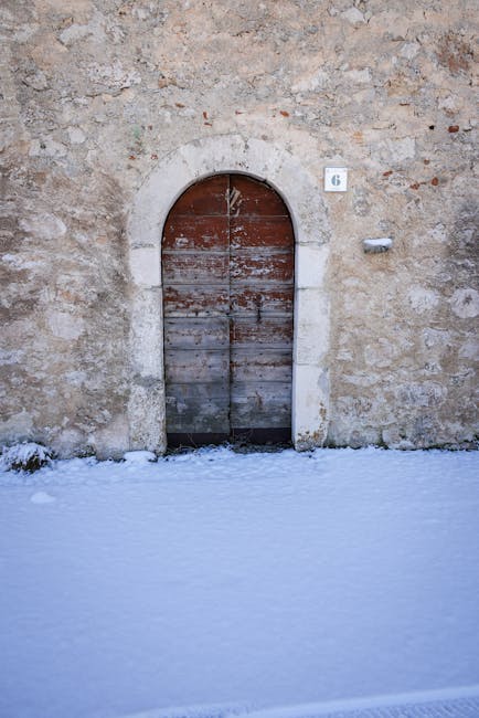 Resilient wooden door in snow representing legal fortitude